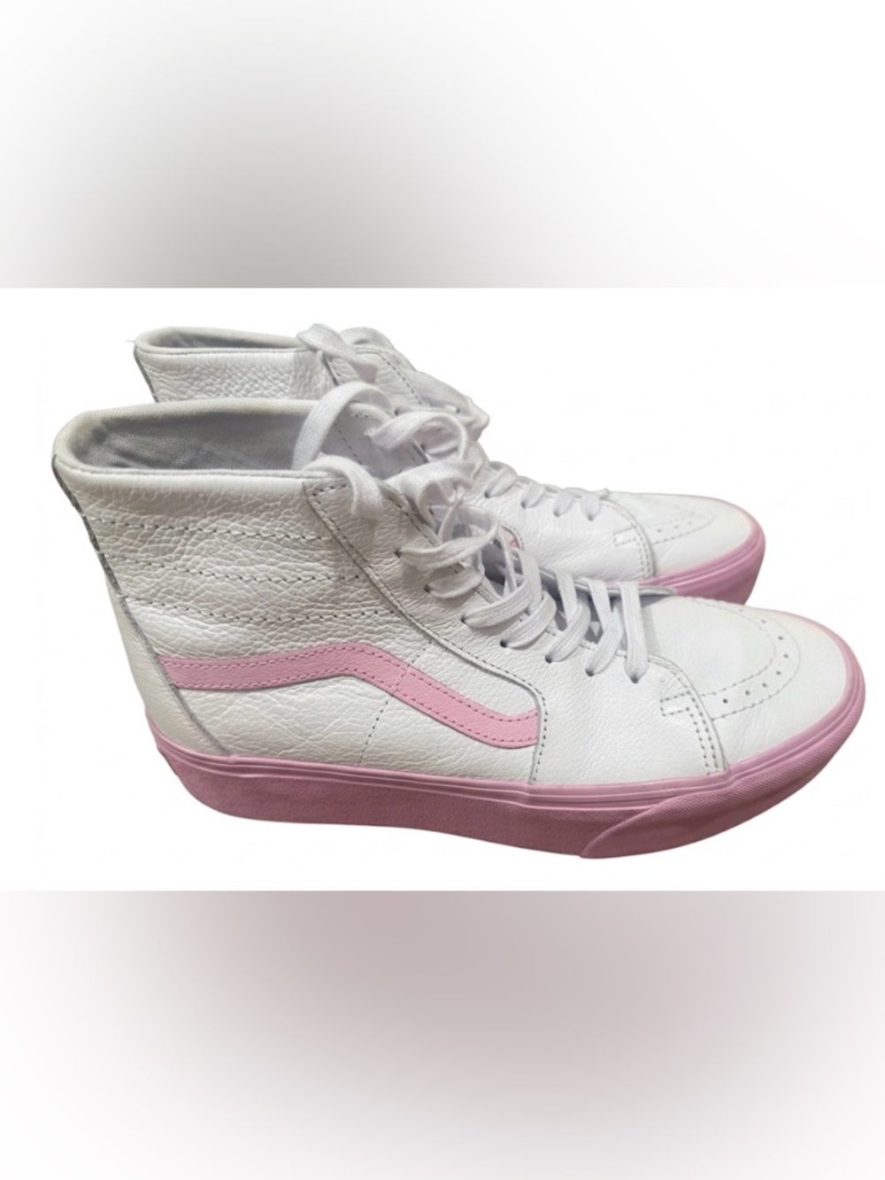 Vans Barbie Sk8-Hi Tapered Stackform White Pink Leather Platform Shoe - Picture 5 of 12
